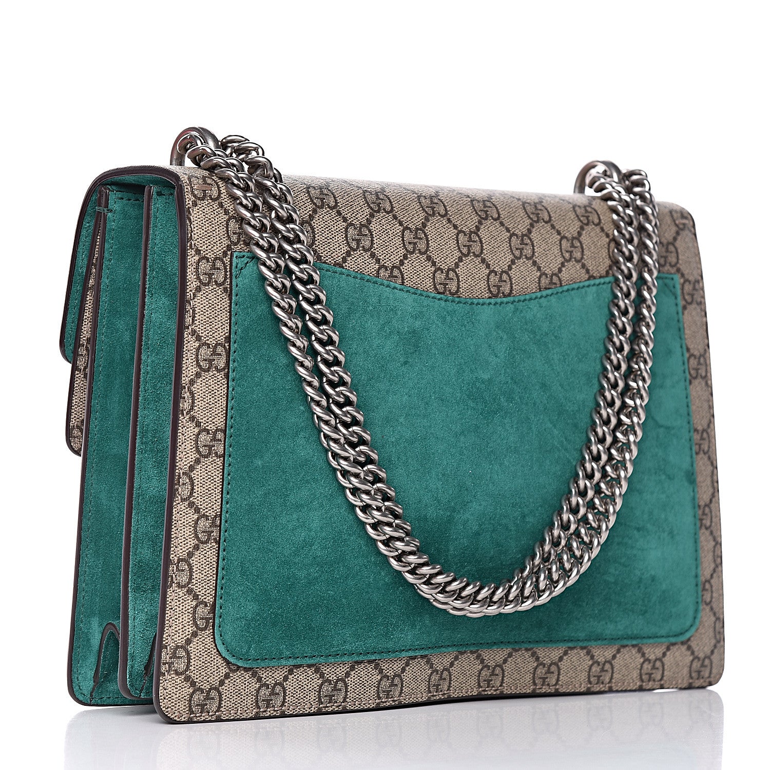 Gucci GG Supreme Monogram Embroidered Medium Dionysus Shoulder Bag Emerald 3 of 11