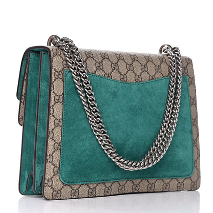 Gucci GG Supreme Monogram Embroidered Medium Dionysus Shoulder Bag Emerald 3 of 11