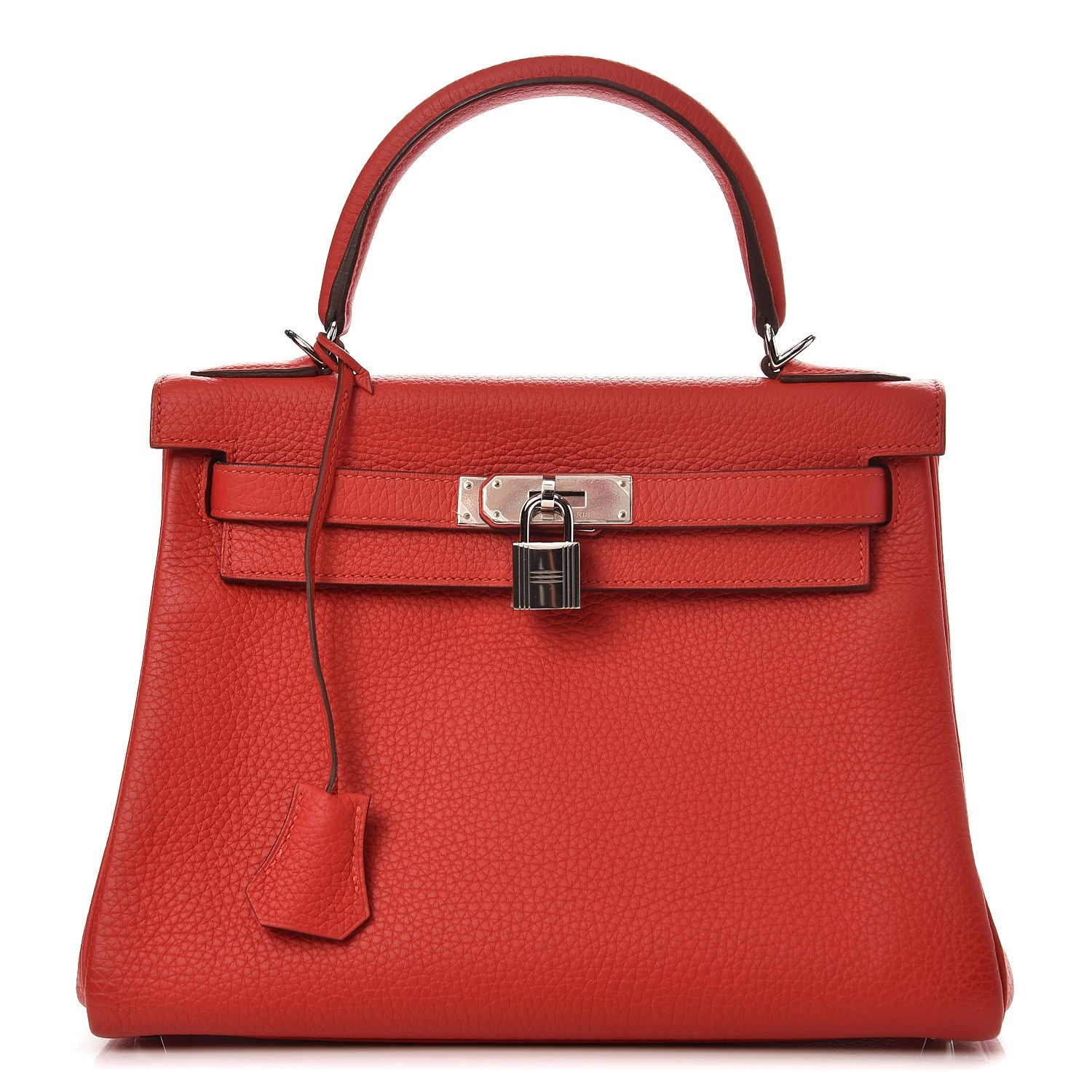 Hermes Taurillon Clemence Kelly Retourne 28 Rouge Tomate 1 of 37