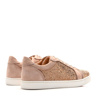 Christian Louboutin Veau Velours Calfskin Crystal Womens Viera Flat Sneakers 39 Antoinette 4 of 7