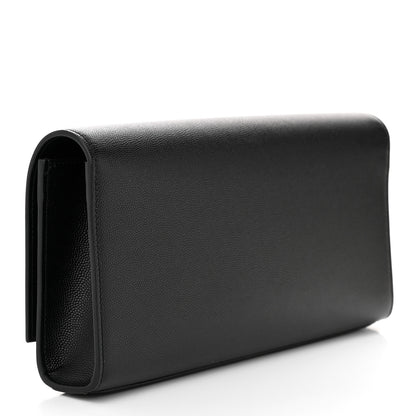 Saint Laurent Grain De Poudre Monogram Cassandre Clutch  Black 3 of 11
