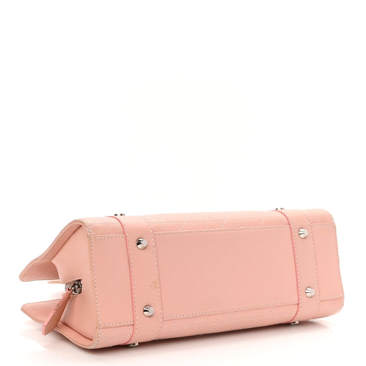 Calfskin Cannage Stitched Small East West Lady Dior Rose Clair