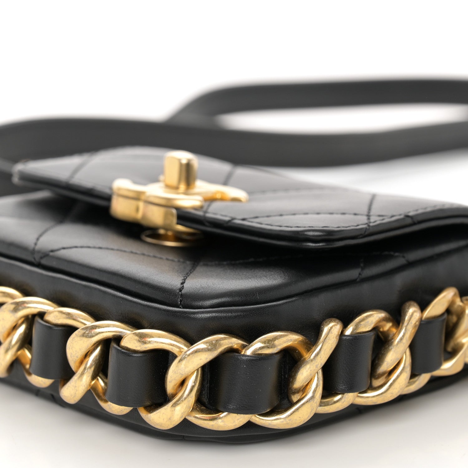 Chanel Calfskin Quilted Mini Framing Chain Bag Black 10 of 11