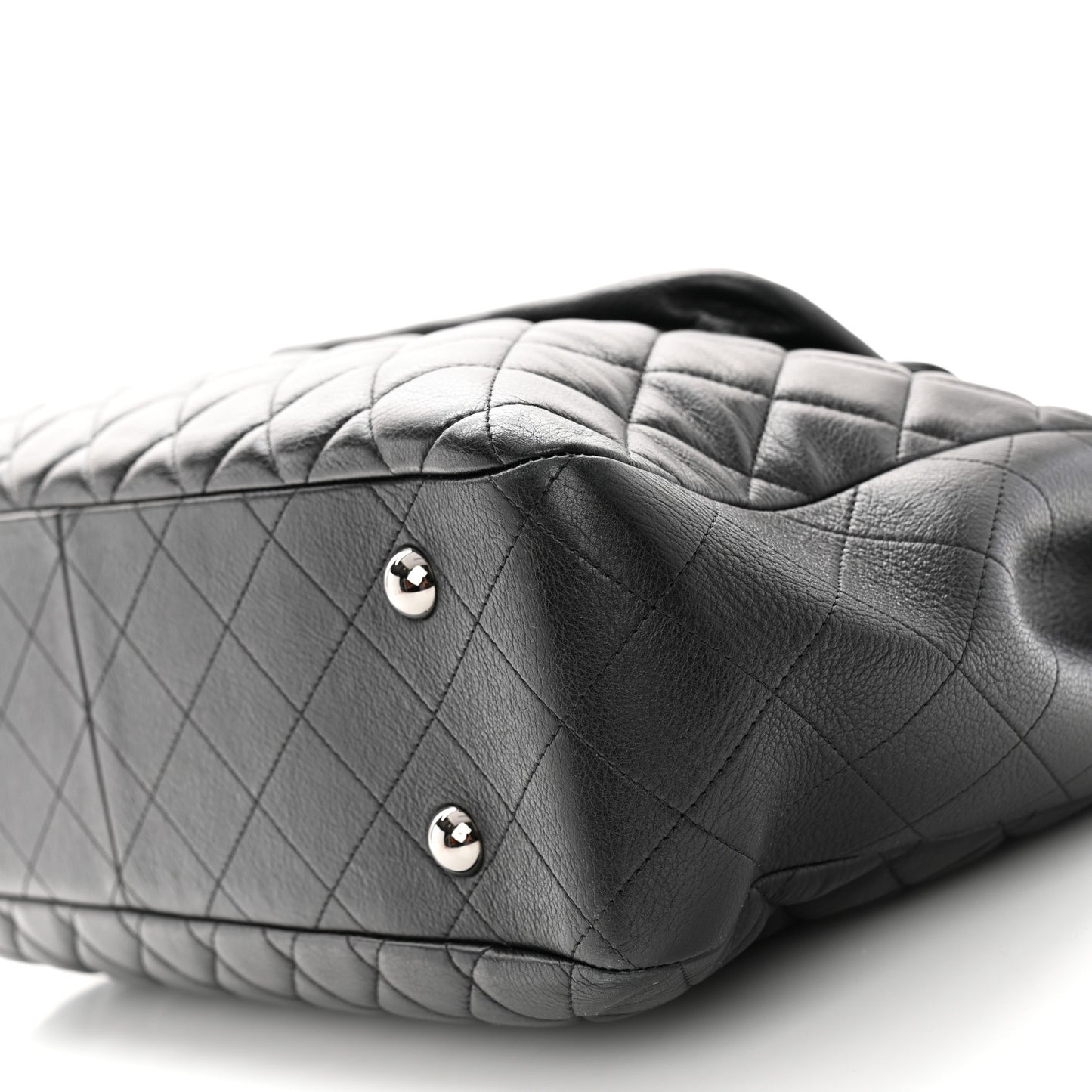 Calfskin Quilted Flap Tote Black