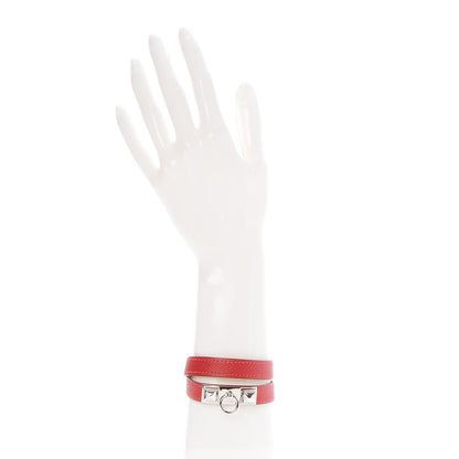Hermes Epsom Rivale Double Tour Bracelet S Rouge Casaque 2 of 8