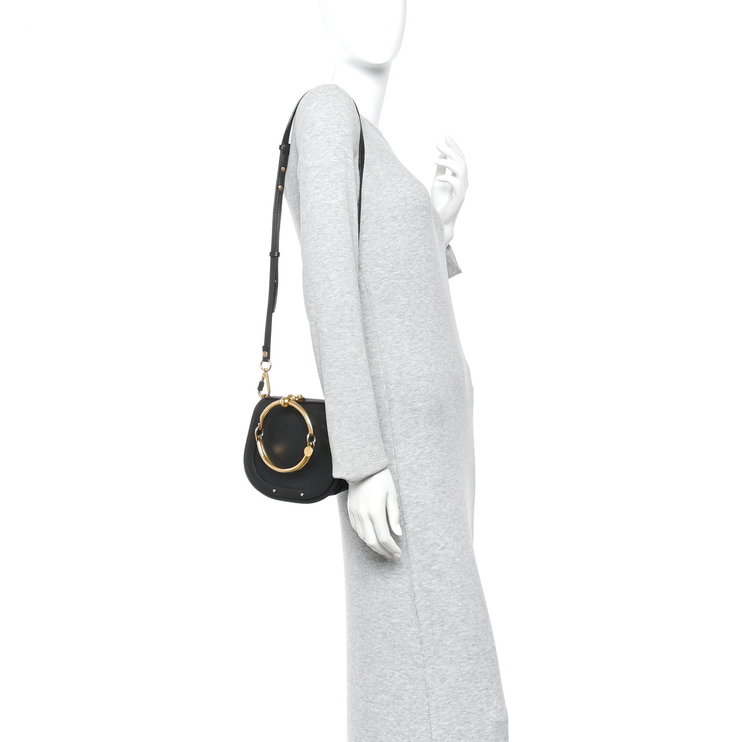 Calfskin Small Nile Bracelet Bag Black