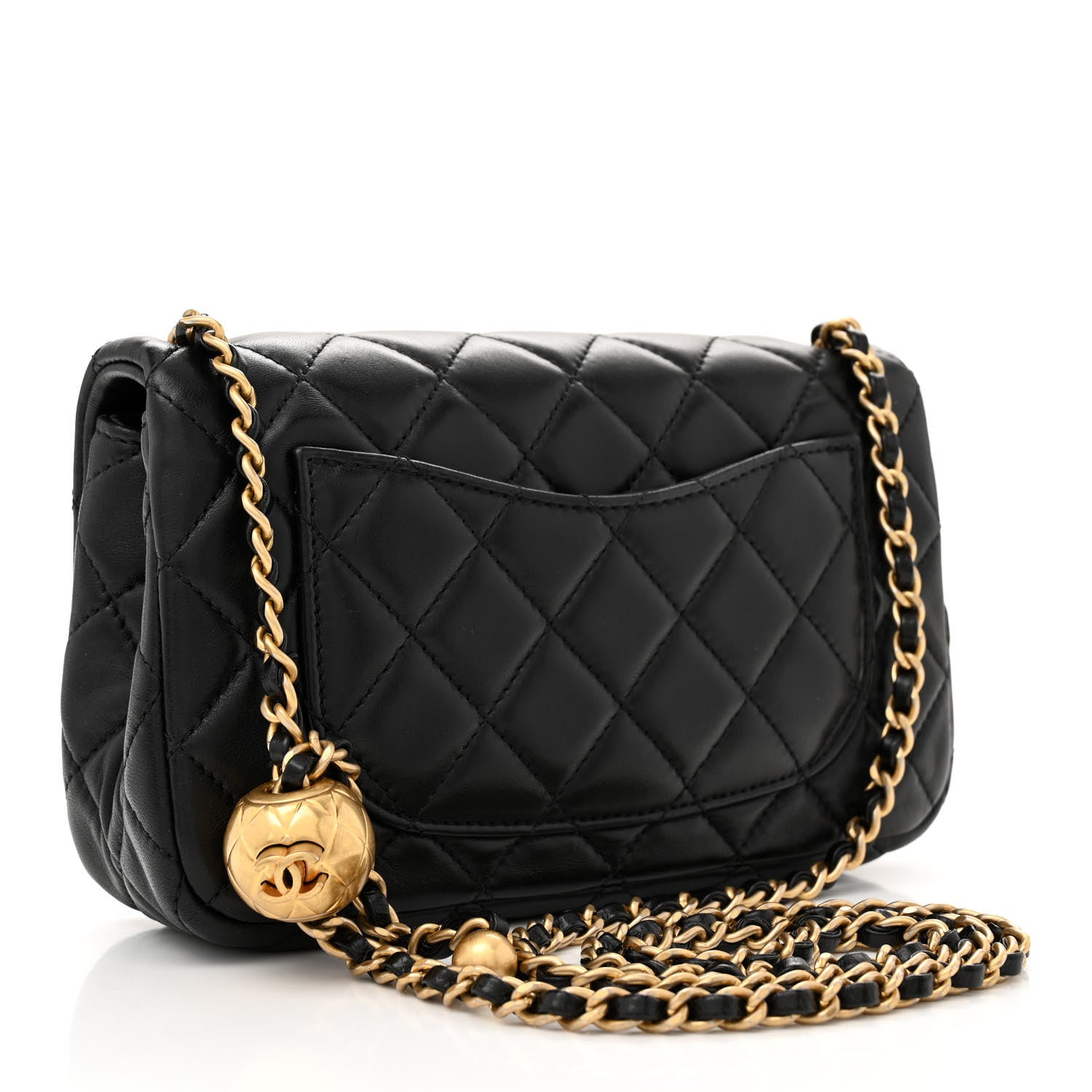 Chanel Lambskin Quilted Mini Rectangular Pearl Crush Flap Black 3 of 11