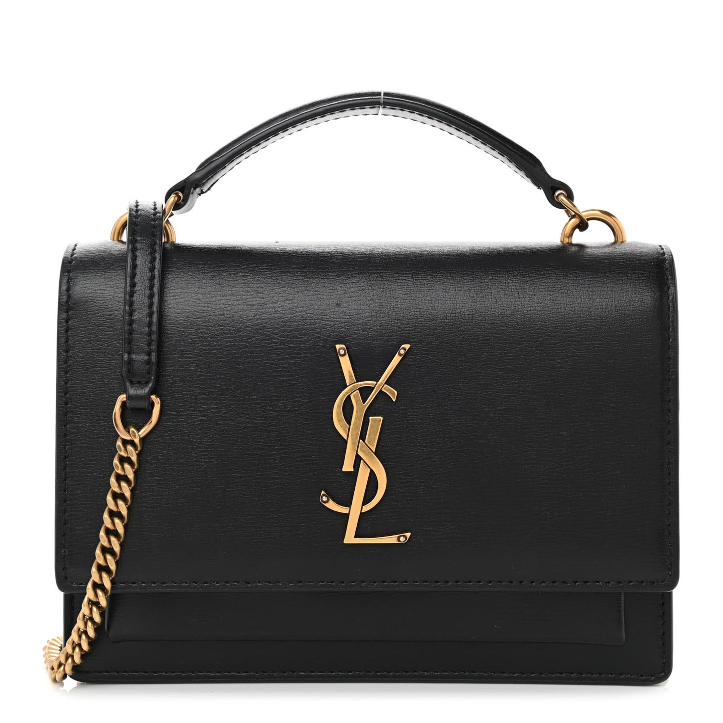 Calfskin Monogram Sunset Chain Wallet Black