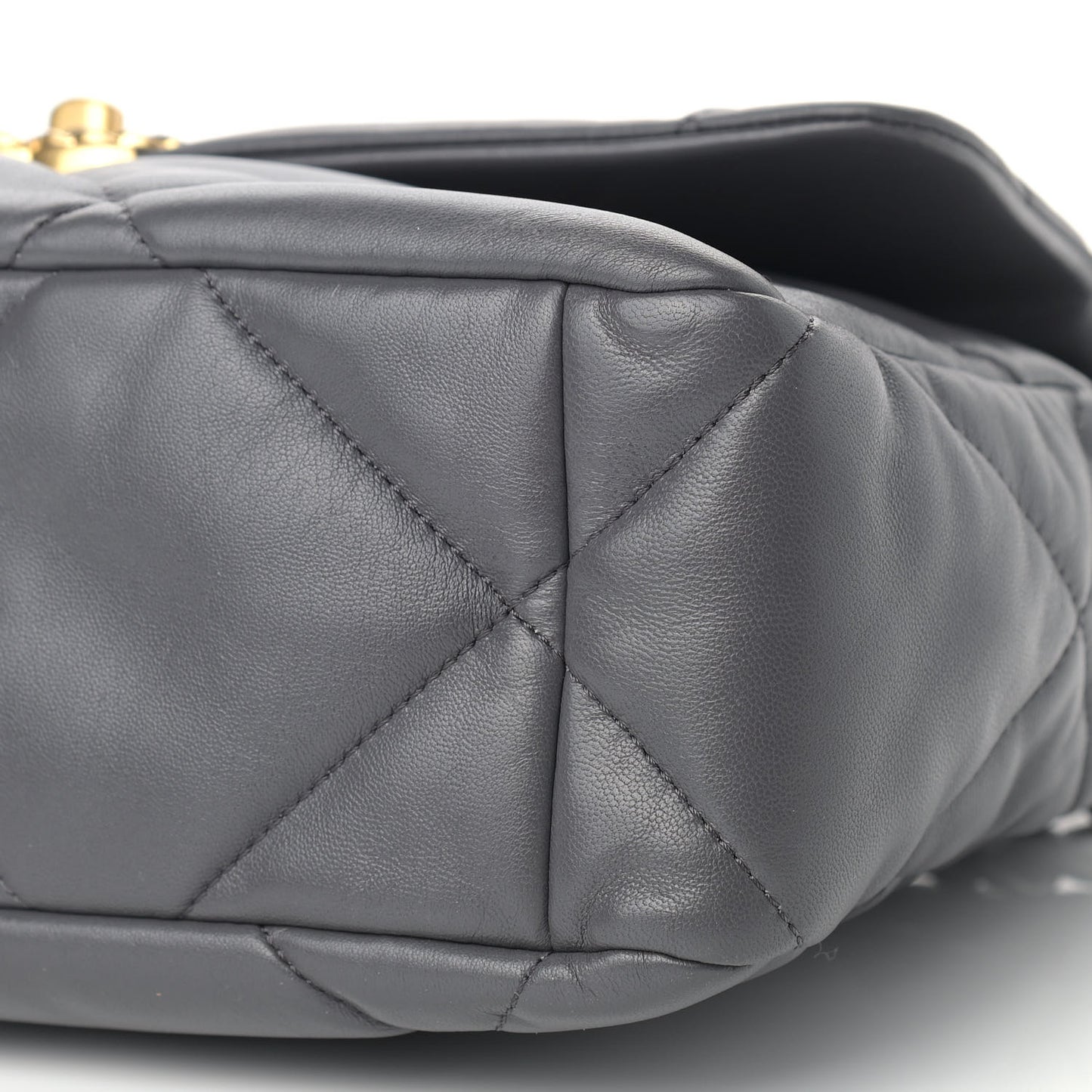 Lambskin Quilted Large Chanel 19 Flap Dark Grey