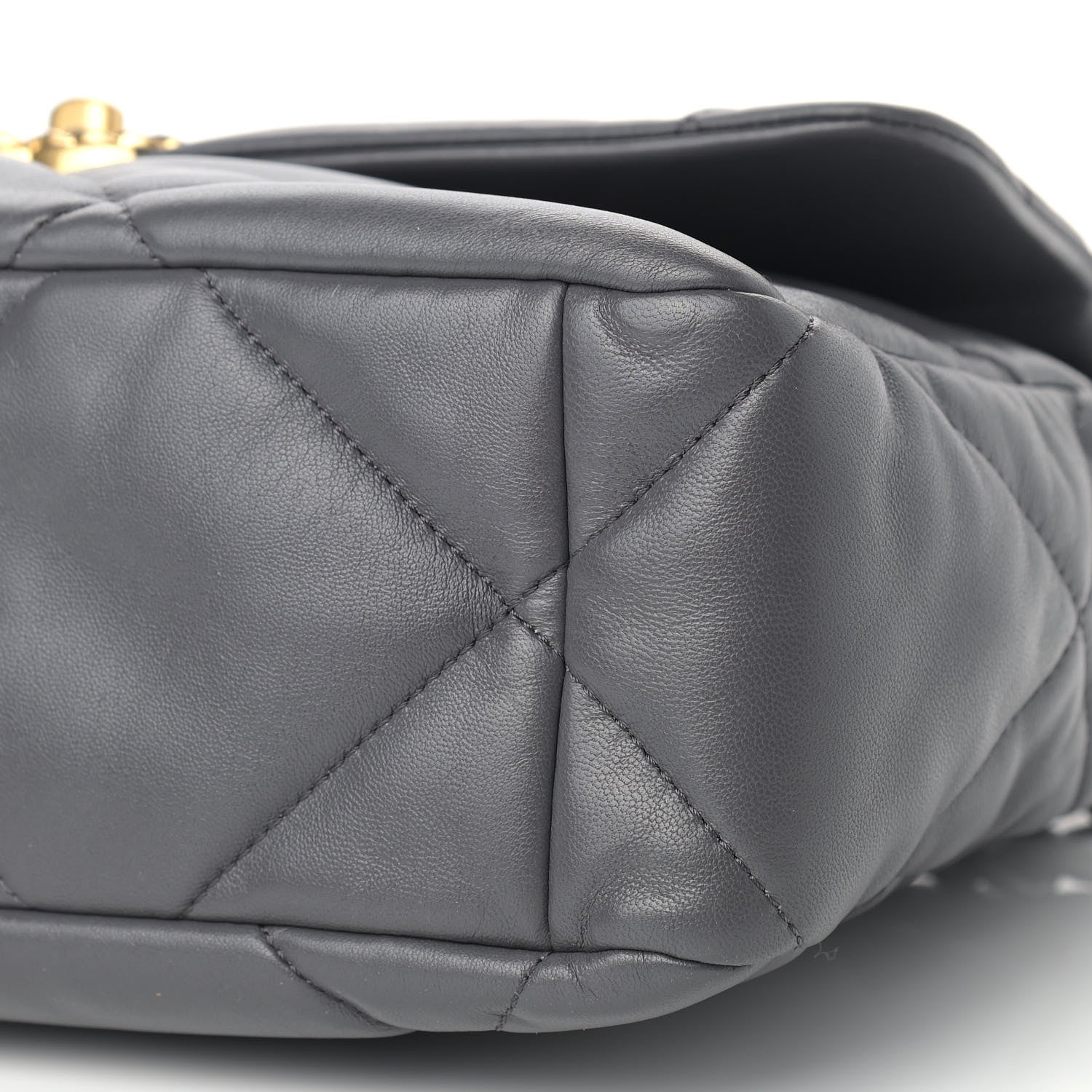 Chanel Lambskin Quilted Large Chanel 19 Flap Dark Grey 8 of 8