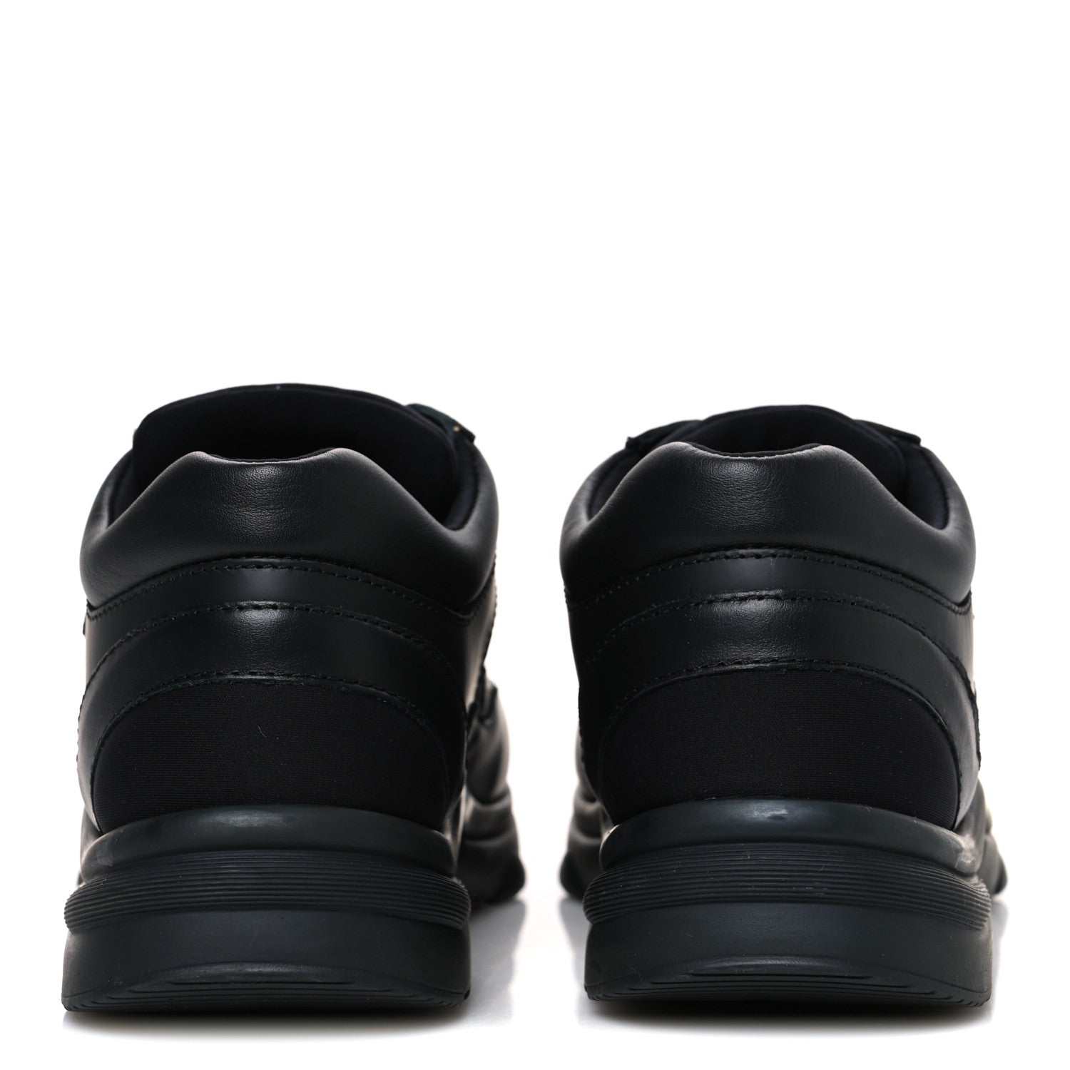 Chanel Lambskin Fabric CC Sneakers 36.5 Black 6 of 10