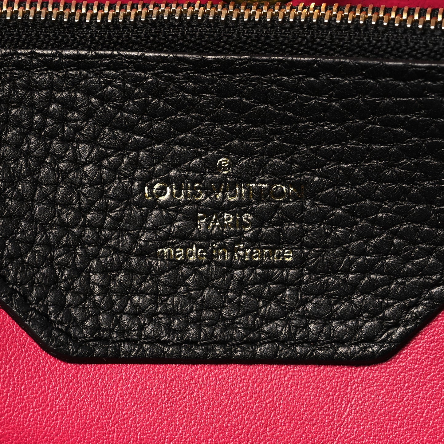 Taurillon Capucines GM Black Fuchsia