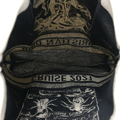 Christian Dior Canvas Print Cruise Tote Black White 5 of 8