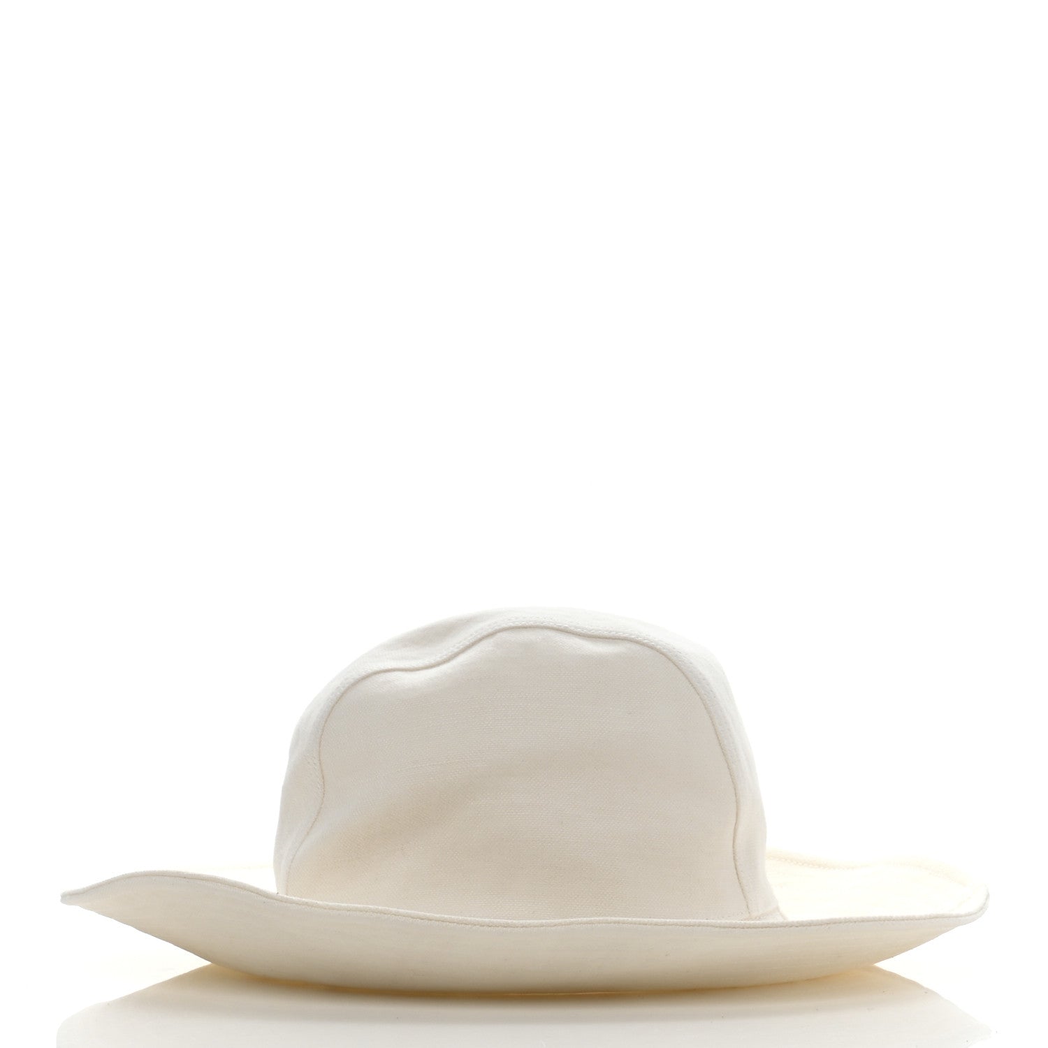 Hermes Linen Colette Hat 57 Warm White 4 of 10