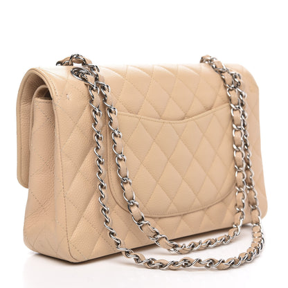 Chanel Caviar Quilted Medium Double Flap Beige 3 of 12