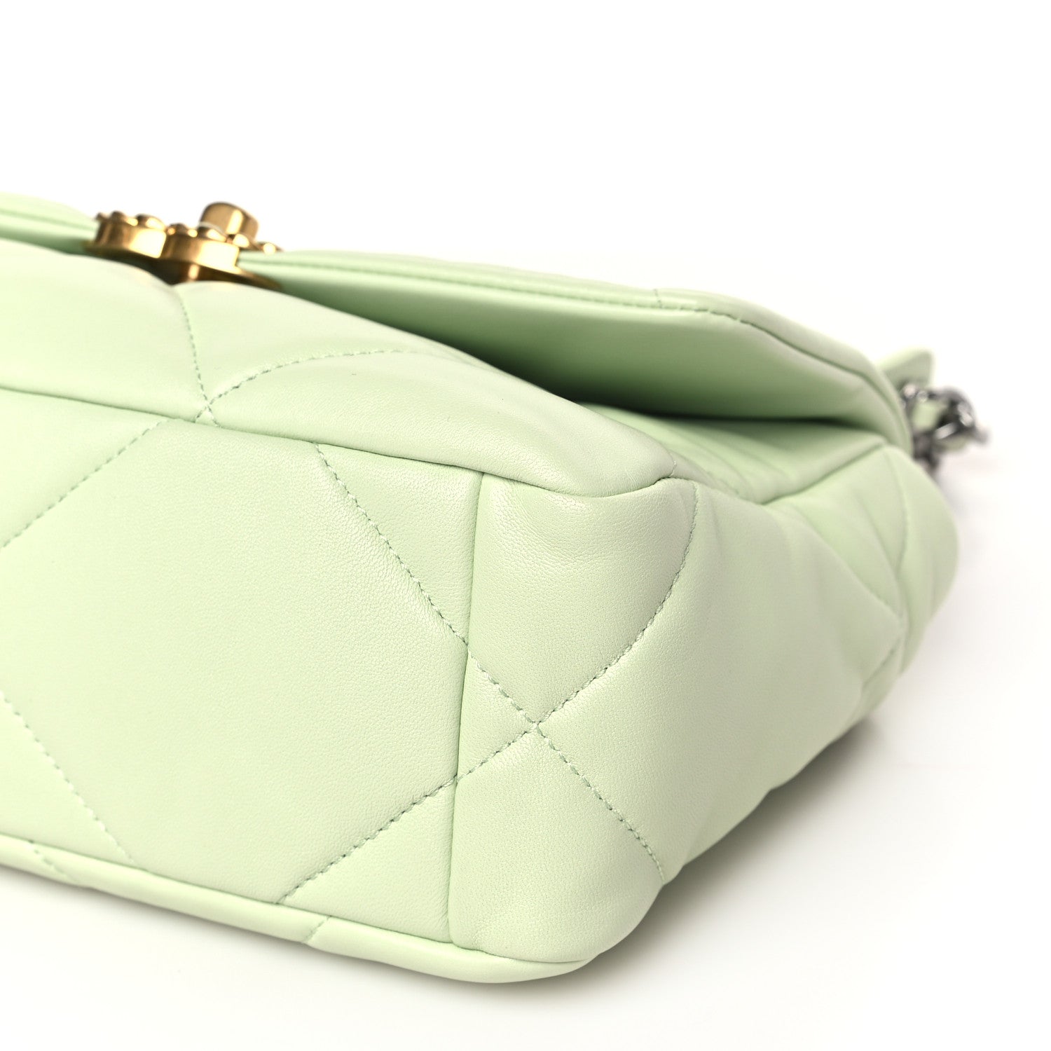 Chanel Lambskin Quilted Medium Chanel 19 Flap Light Green 9 of 10