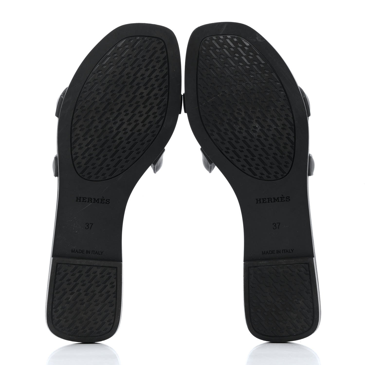 Hermes Rubber Aloha Sandals 37 Black 5 of 8