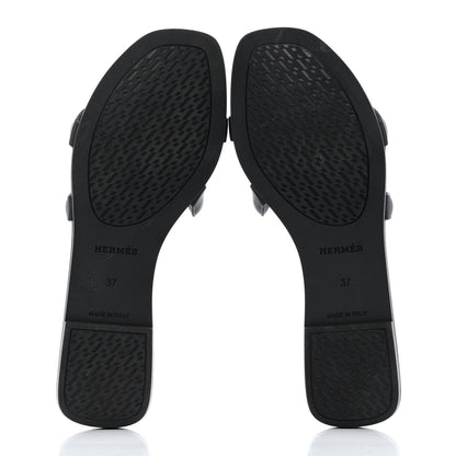 Hermes Rubber Aloha Sandals 37 Black 5 of 8