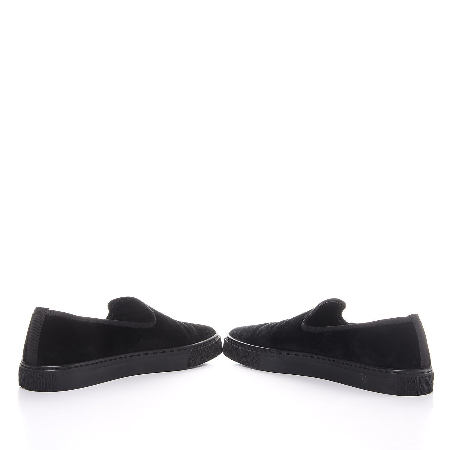 Gucci Velvet Mens Slip On Sneakers 9.5 Black 5 of 12