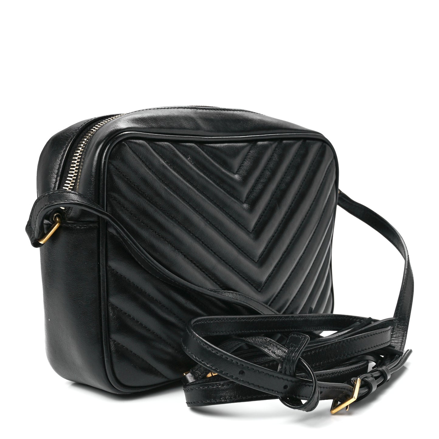 Calfskin Matelasse Monogram Lou Camera Bag Black