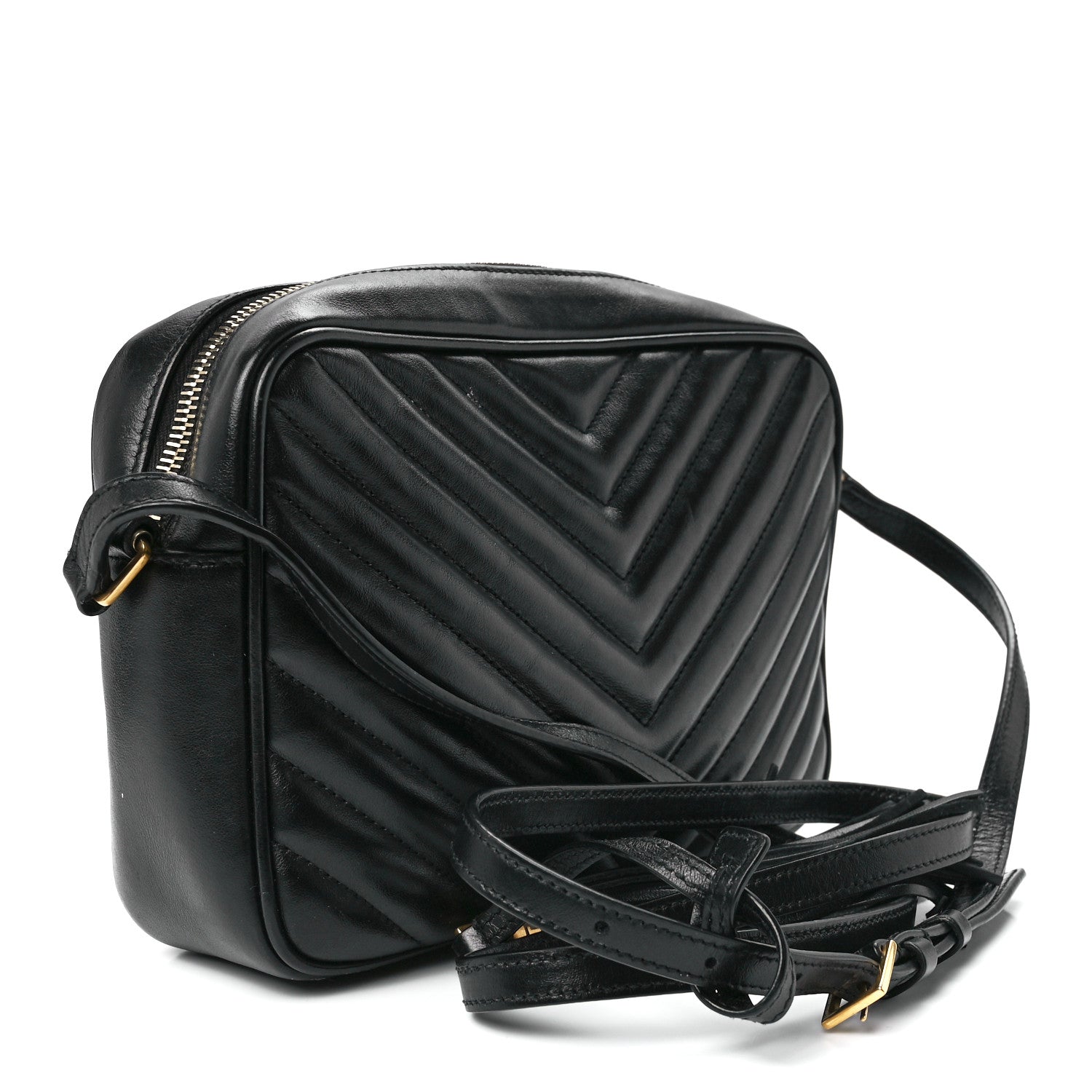 Saint Laurent Calfskin Matelasse Monogram Lou Camera Bag Black 2 of 11