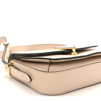 Prada Box Calfskin Triangle Embleme Flap Shoulder Bag Sabbia 8 of 9