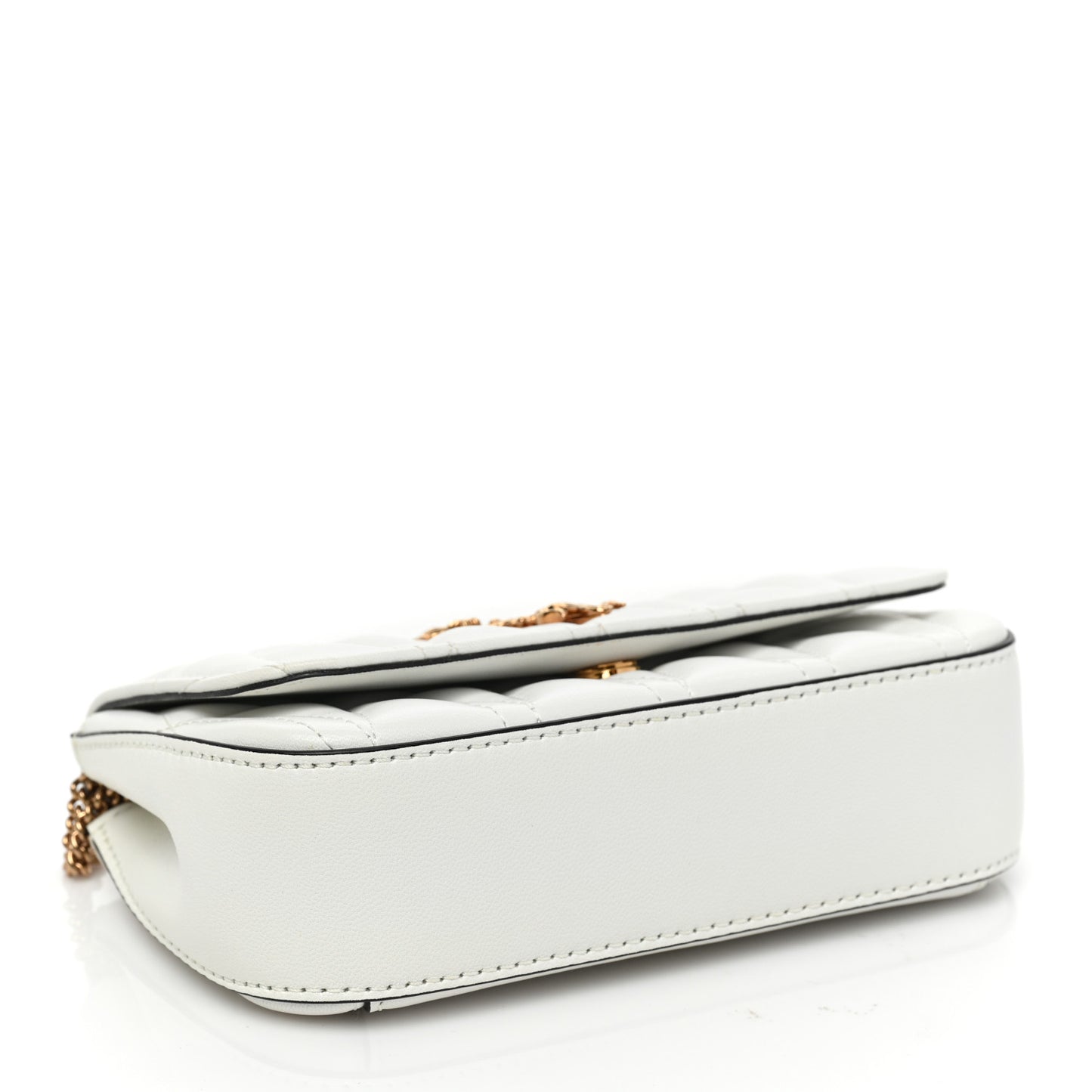 Nappa Quilted Virtus Evening Bag White
