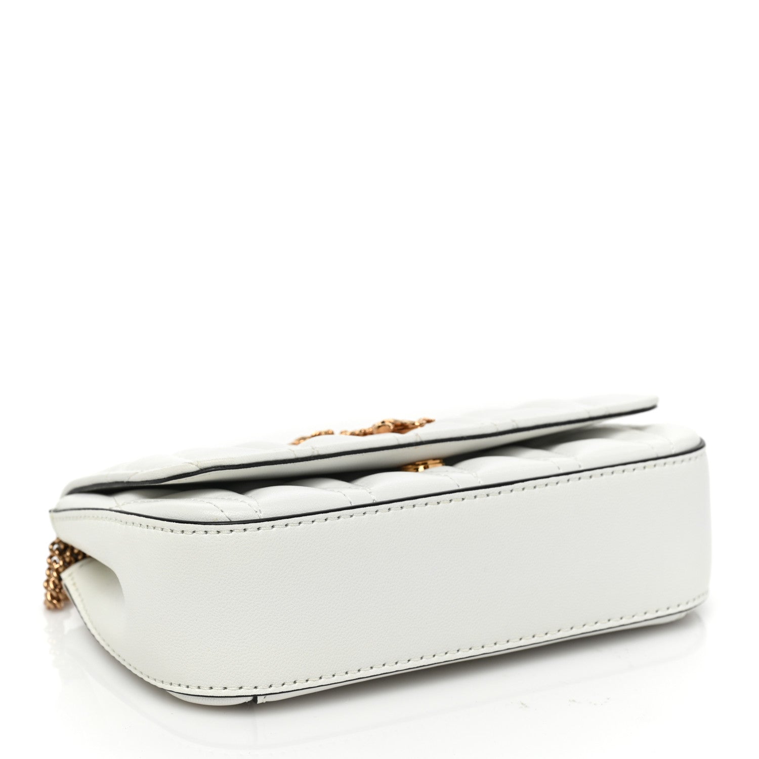 Versace Nappa Quilted Virtus Evening Bag White 4 of 8