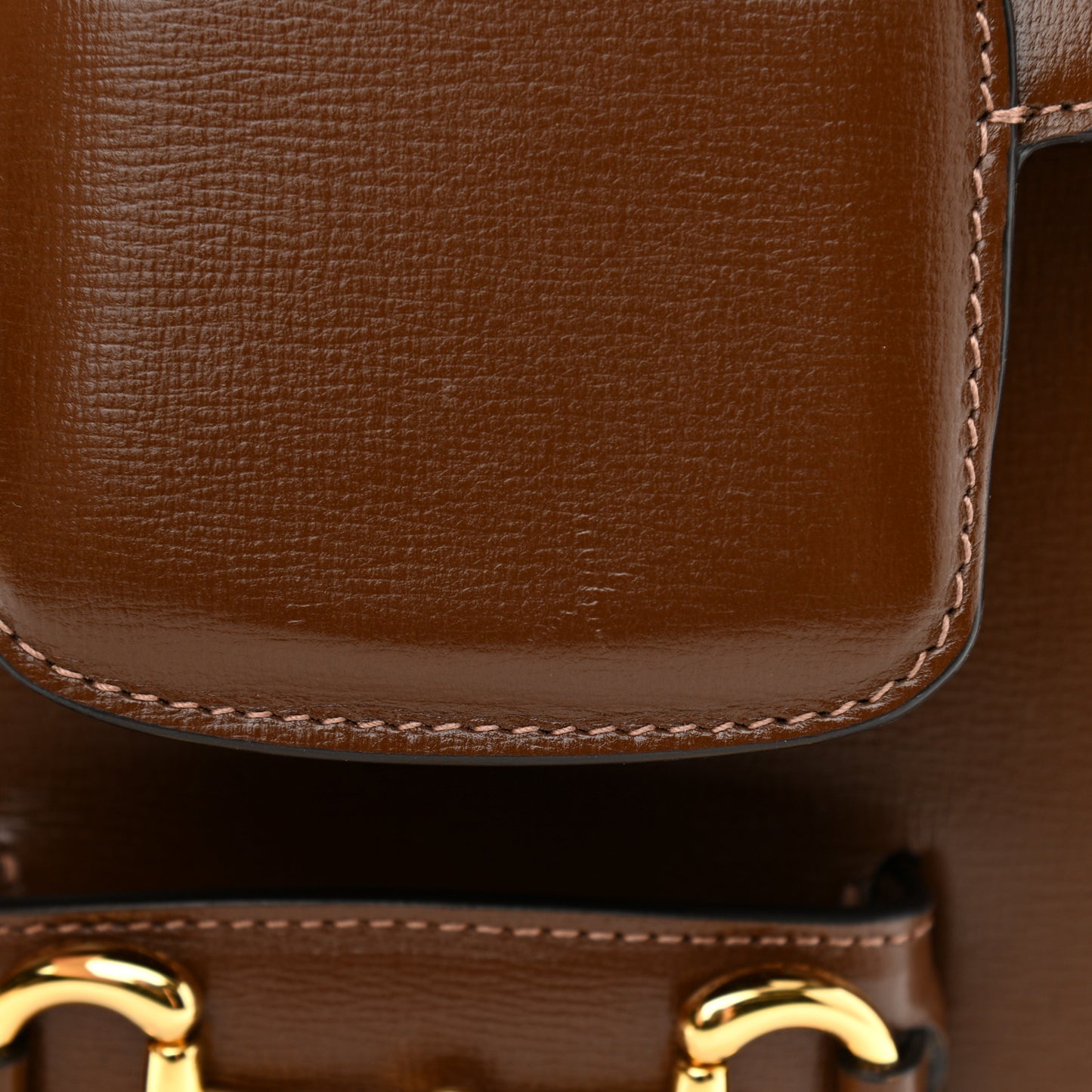 Azalea Calfskin Horsebit 1955 Shoulder Bag Brown Sugar