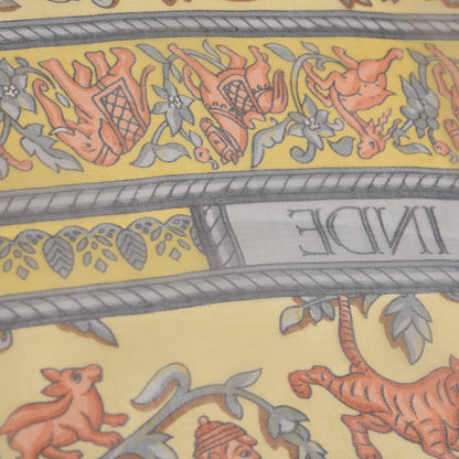Hermes Cashmere Silk Chasse En Inde Shawl 140 9 of 9