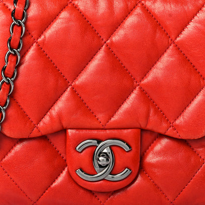 Chanel Lambskin Quilted Mini Chanel 3 Flap Red 8 of 10
