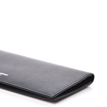 Saint Laurent Grain De Poudre Foldover Logo Wallet Black 6 of 8