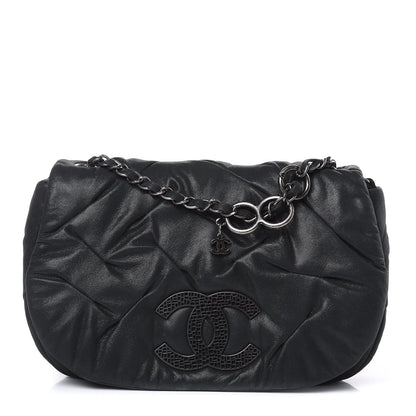 Chanel Iridescent Calfskin Glint Flap Black 1 of 15