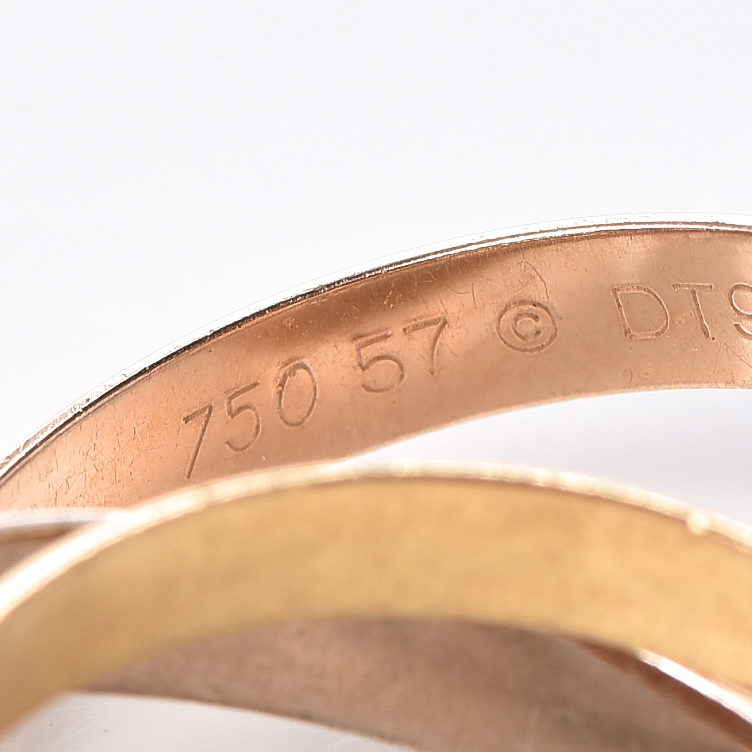 Cartier 18K Pink Yellow White Gold Classic Trinity Ring 57 8 5 of 7