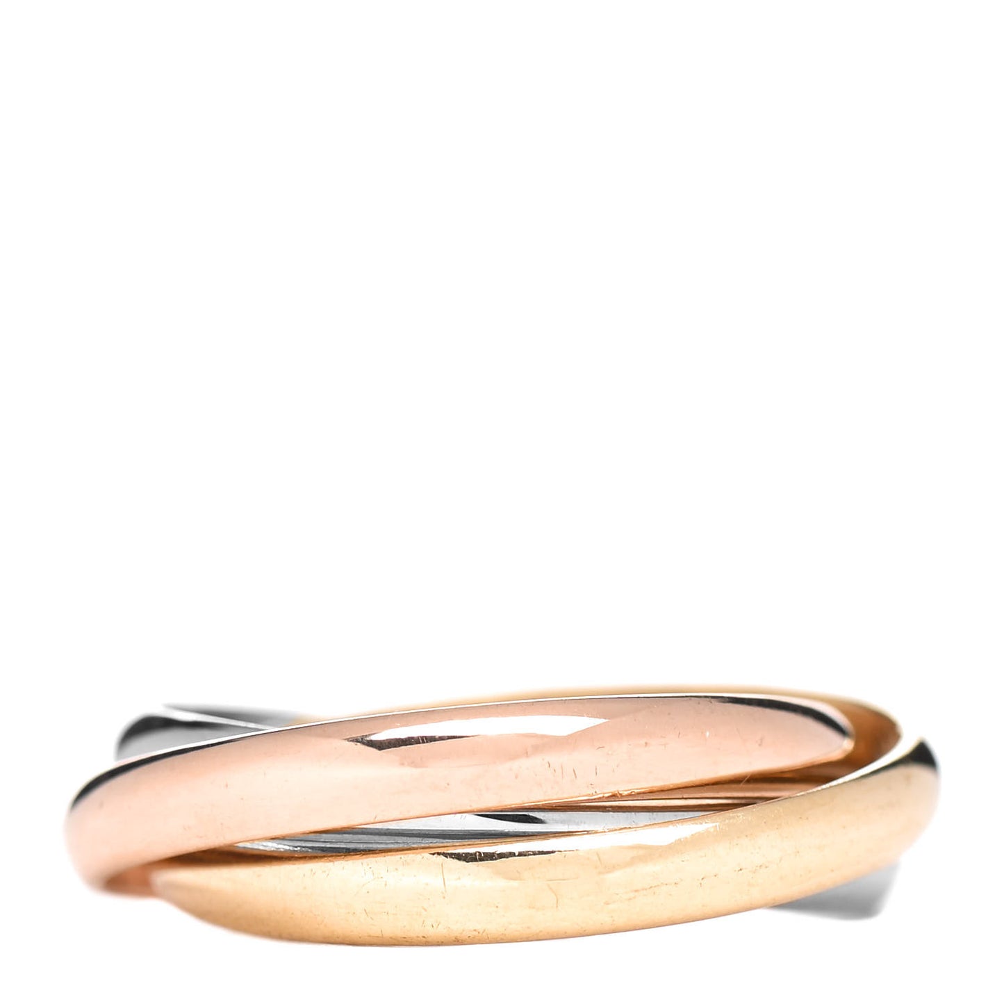 18K Pink Yellow White Gold Small Trinity Ring 52 6