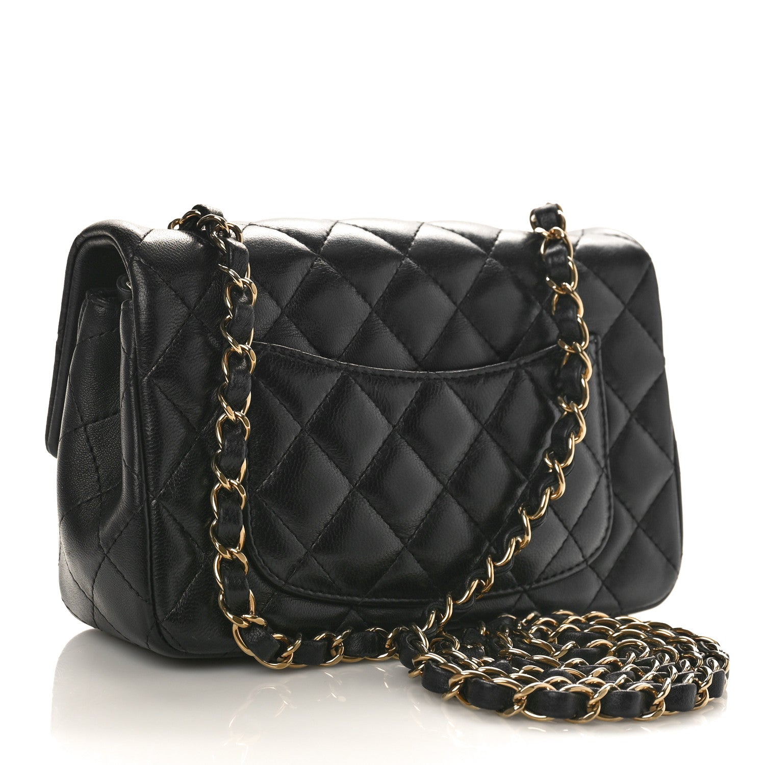 Chanel Lambskin Quilted Mini Rectangular Flap Black 2 of 9