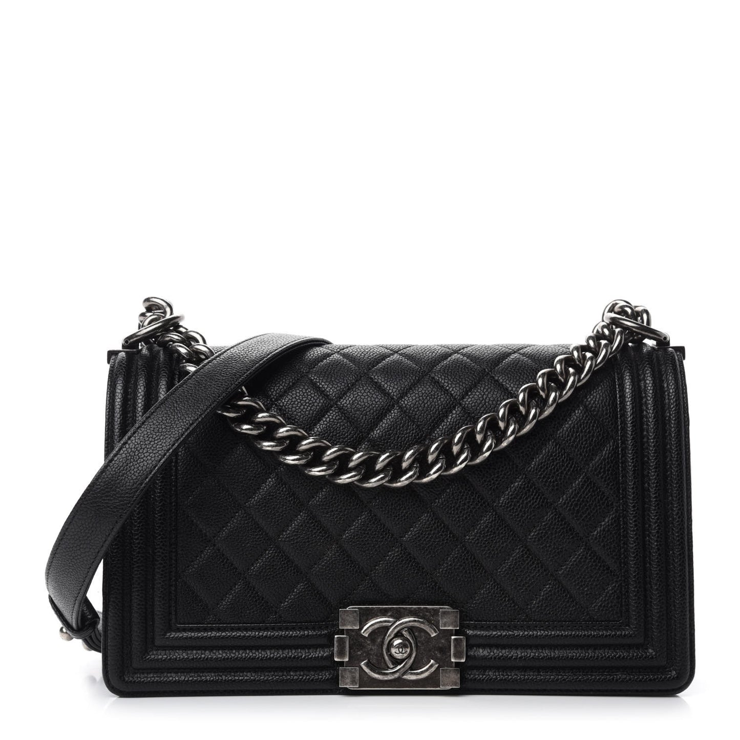 Caviar Quilted Medium Boy Flap Black