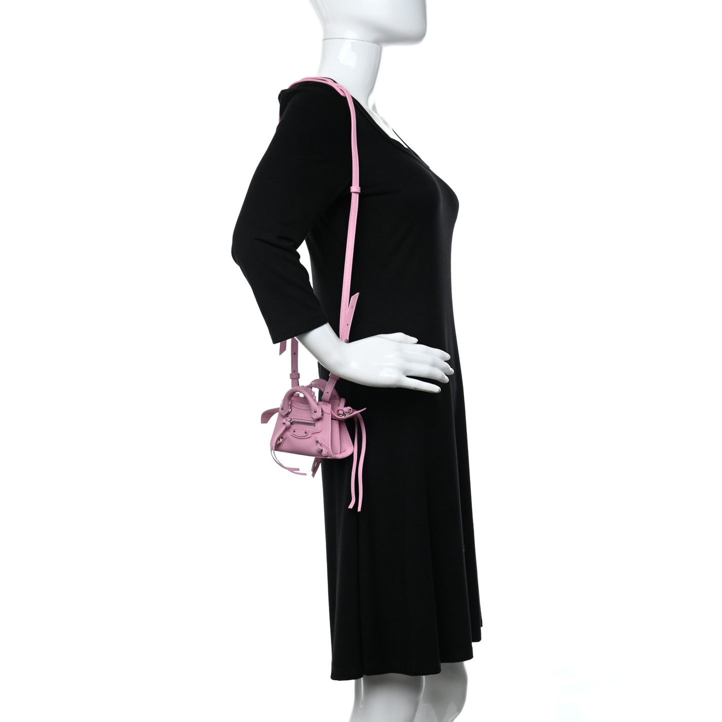 Smooth Calfskin Neo Classic Silver Hardware Super Nano City Crossbody Candy Pink