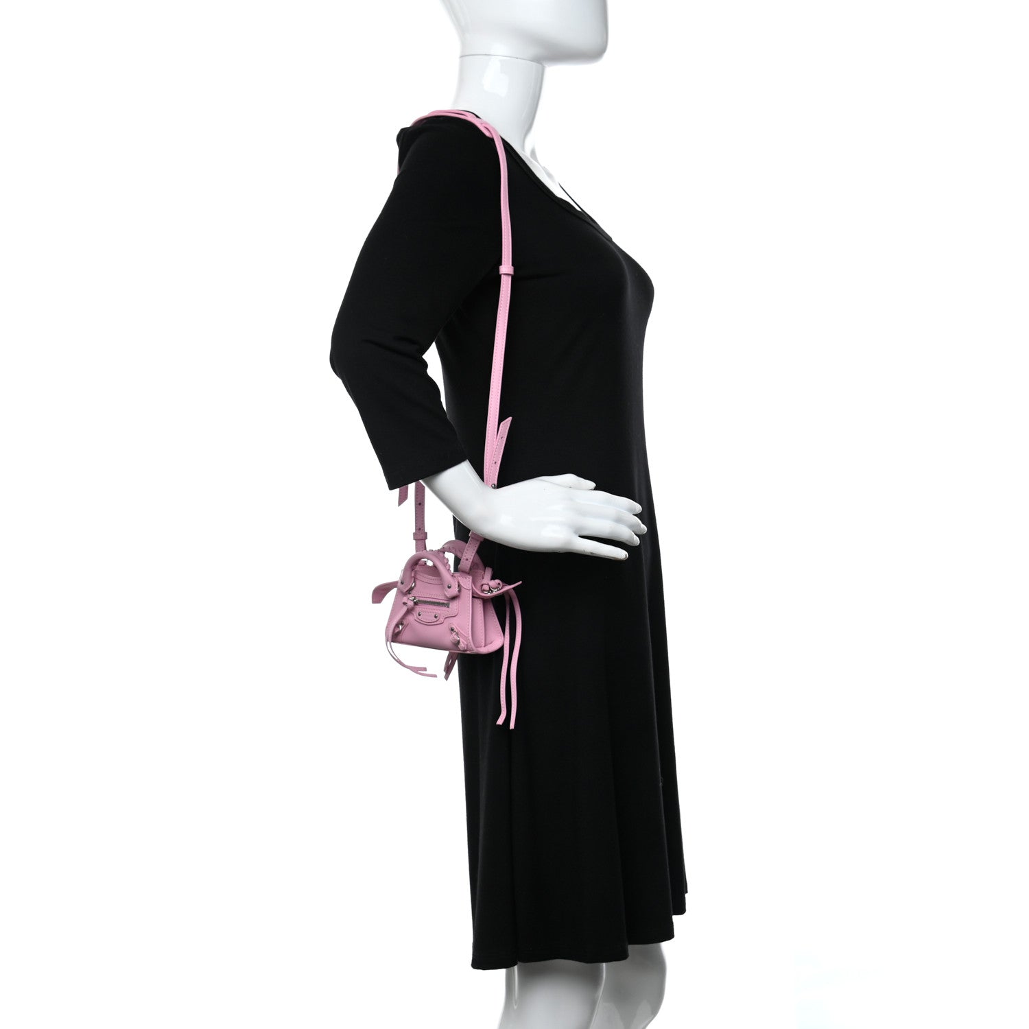 Balenciaga Smooth Calfskin Neo Classic Silver Hardware Super Nano City Crossbody Candy Pink 2 of 10