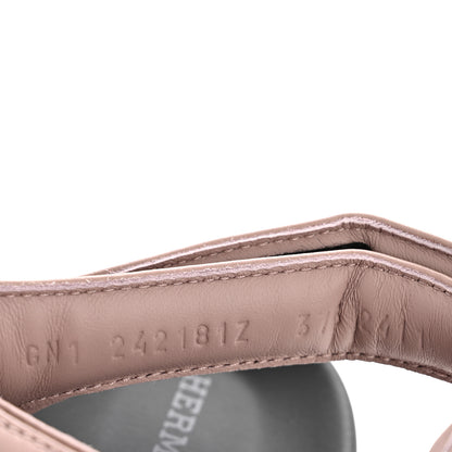 Hermes Lambskin Junior Womens Sandals 37.5 Rose Pale 9 of 10