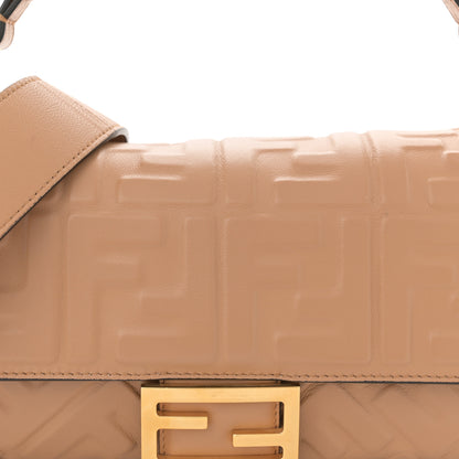 Fendi Nappa FF 1974 Embossed Baguette Miele Scuro 8 of 12