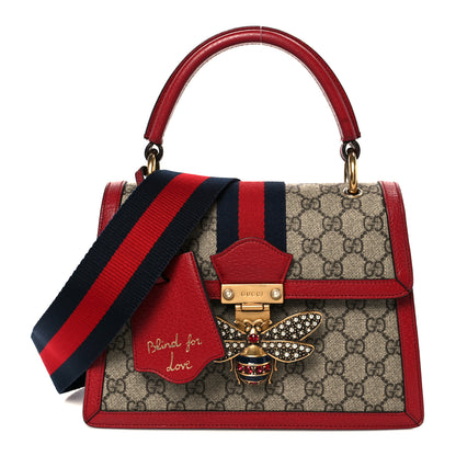 Gucci GG Supreme Monogram Small Queen Margaret Top Handle Bag Red 1 of 12