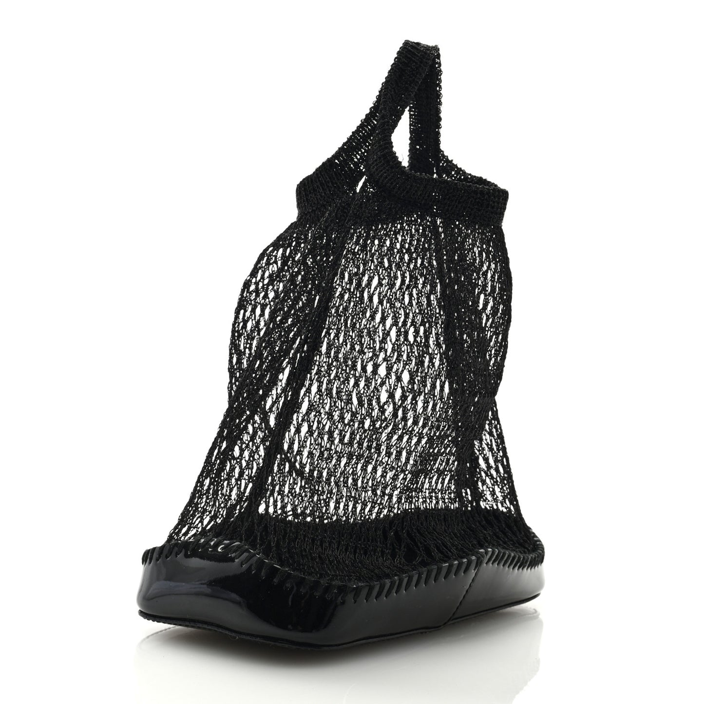 Tessuto Mesh Patent Rete Bag Black