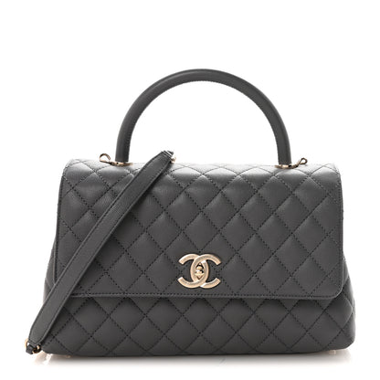 Chanel Caviar Quilted Small Coco Handle Flap Dark Grey 1 of 10