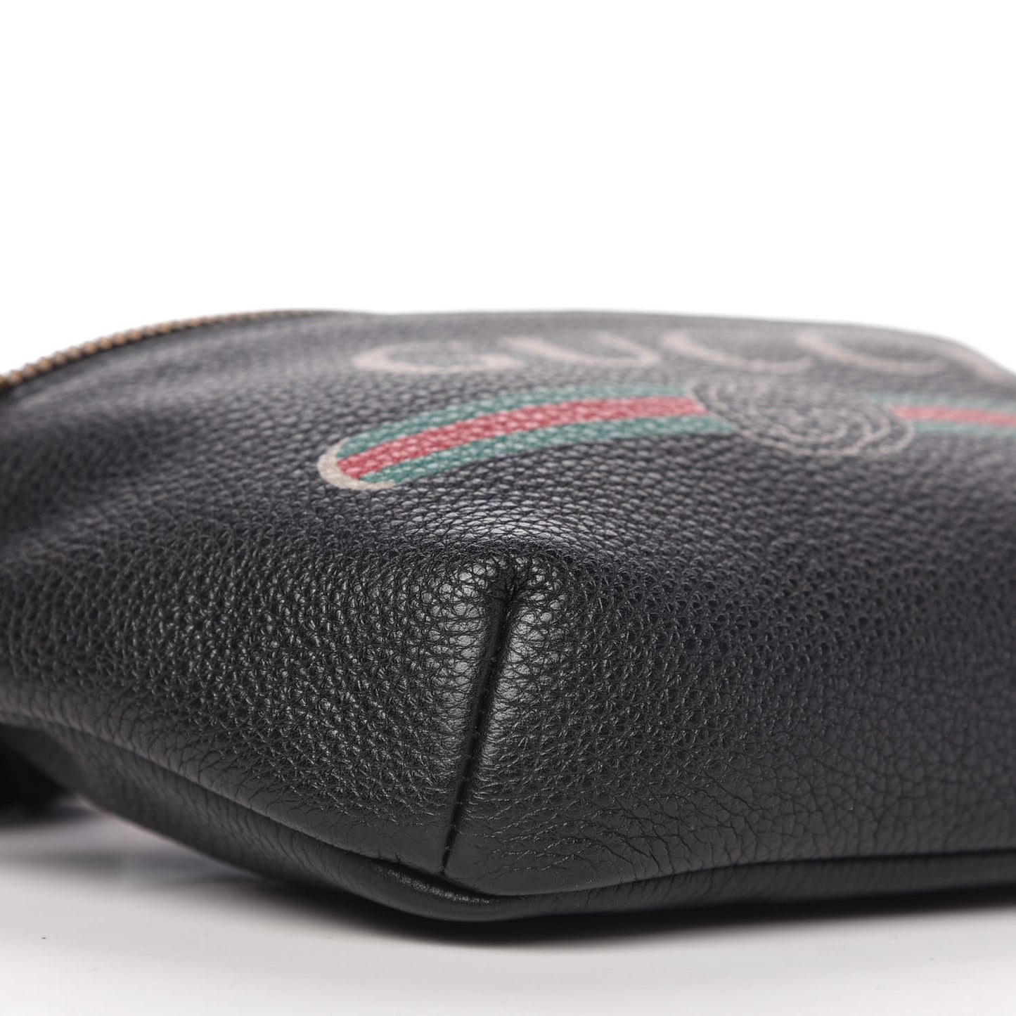 Grained Calfskin Small Logo Belt Bag Black