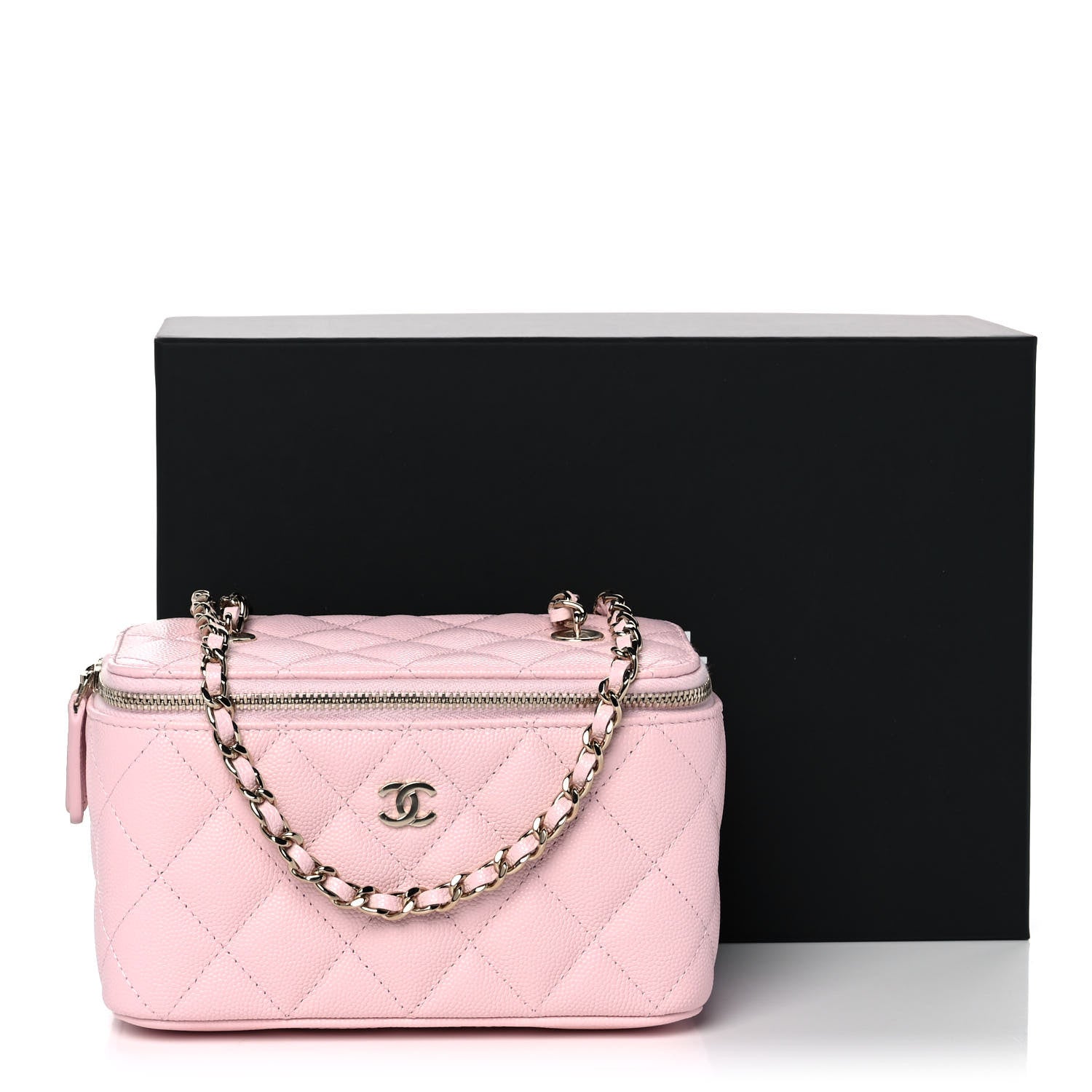 Chanel Caviar Quilted Small Vanity Case With Chain Light Pink 11 of 11