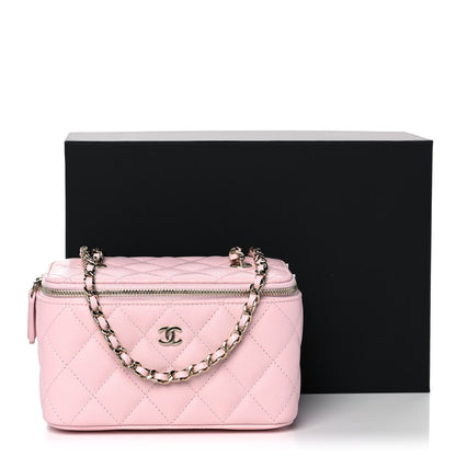 Chanel Caviar Quilted Small Vanity Case With Chain Light Pink 11 of 11