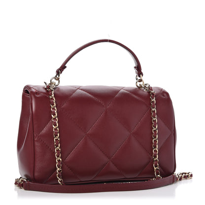 Chanel Lambskin Quilted Small Easy Carry Flap Burgundy 3 of 10