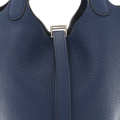 Hermes Taurillon Clemence Picotin Lock 18 PM Bleu Encre 8 of 10