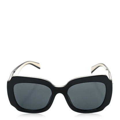 Prada Acetate Square Sunglasses SPR 16Y Black Dark Grey 2 of 5